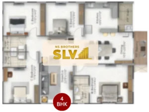 SLV Golden Towers 4 bhk Floor plan. yelahanka, bangalore